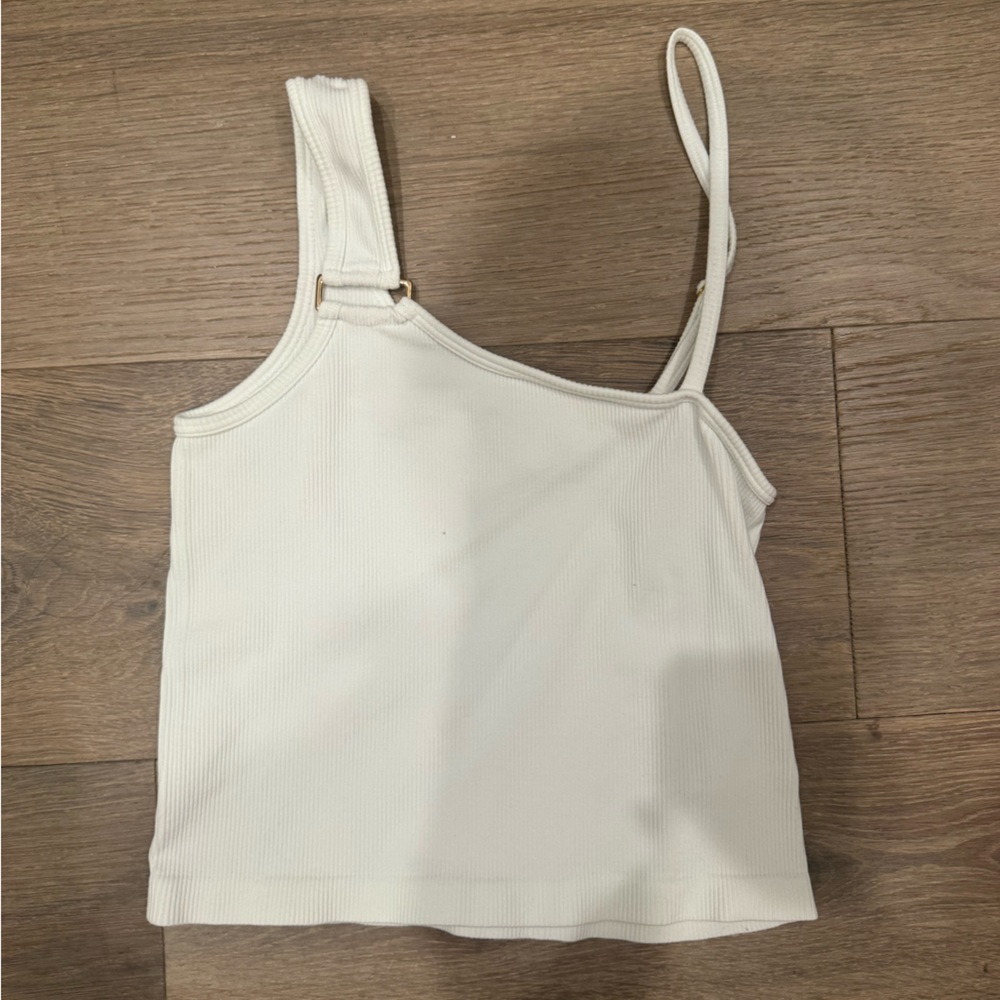 WHITE TANK WITH GOLD DETAILING
